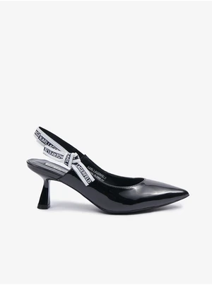 Black Women's Leather Pumps KARL LAGERFELD Panache - Women