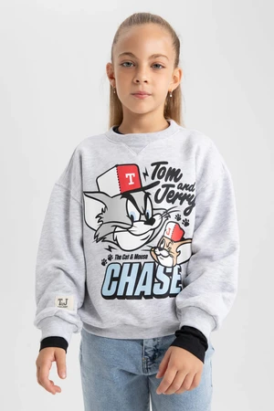 DEFACTO Regular Fit Tom & Jerry Licensed Crew Neck Sweatshirt