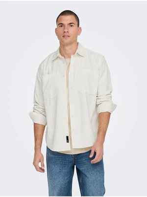 Cream Men's Corduroy Outshirt ONLY & SONS Alp - Men