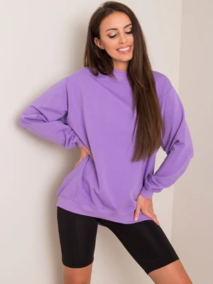 Basic cotton sweatshirt in purple