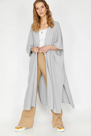 Koton Women's Gray Plain Cardigan