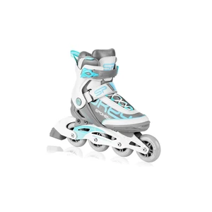 Spokey PRIME PRO Kolieskové korčule, bielo-turquoise, ABEC9 Carbon, veľ. 38