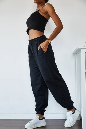 XHAN Women's High Waist Legs Lasik Oversized & Wide-Cut Sweatpants