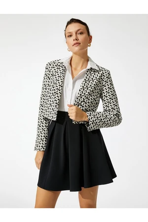 Koton Double Breasted Crop Blazer Jacket