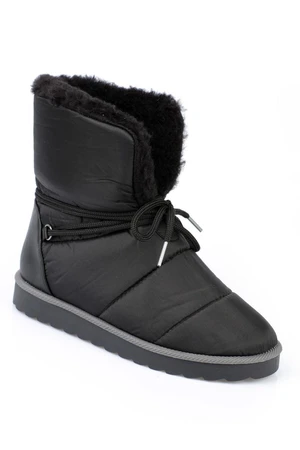 Capone Outfitters Parachute Fabric Women's Snow Boots with Lace-Up Front.