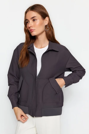 Trendyol Anthracite Premium Quality Pocket Detailed Regular Regular Fit Lined Woven Jacket