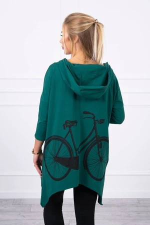 Cycling print sweatshirt green