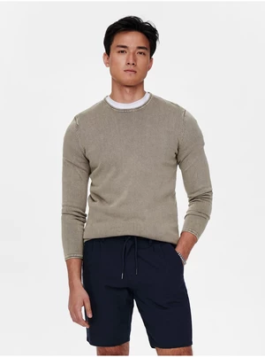 Grey men's sweater with faded effect ONLY & SONS Garson