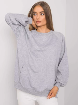 RUE PARIS Grey melange cotton hoodie