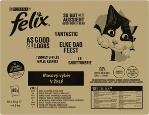 FELIX Fantastic Multipack 1(80x85g) hovädzie/ kura/ tuniak/ treska v želé