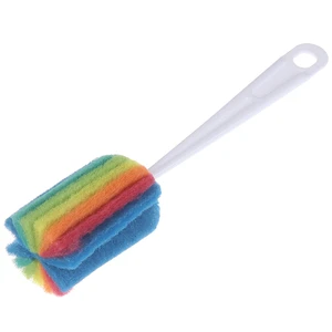 1PC Cup Cleaning Brush With Handle Detachable Colorful Water Bottle Cup Mug Glass Washing Sponge Brush Scrubber Utensils Brush