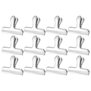 12pieces Easy-to Stainless Steel Bag Clips Preserve Freshness Of Snacks Easy To Metal Chip Bag Clips