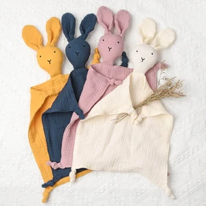 HUYU Baby Security Blanket Soothing Appease Towel Soft Animal Rabbit Doll Teething Bib Infants Comfort Sleeping Nursing Cuddling