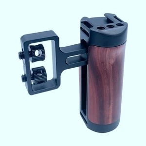 Universal DSLR Camera Cage Side Handle Black For Sony/Canon/Nikon Camera Wooden Mini Handgrip 1/4 Screws Quick Release Plate