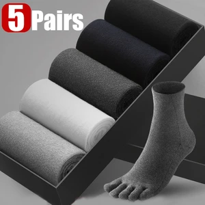 10Pcs Men's Cotton Five-finger Socks Comfortable Sports Running Funny Tabi Toe Socks Breathable Casual Ankle Socks Male