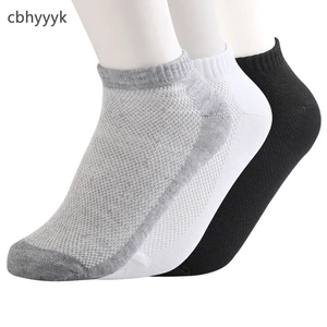 5Pairs/Pack Men's Mesh Socks Invisible Ankle Socks Men Summer Breathable Thin Male Boat Socks Short Size 38-44