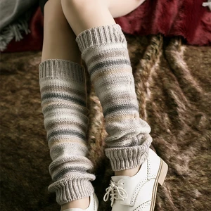 Covers Winter Autumn Socks Leg Knee Women's Coarse Knee Boots Knit New Cute High Warm Wool Fashion Soft And Pads