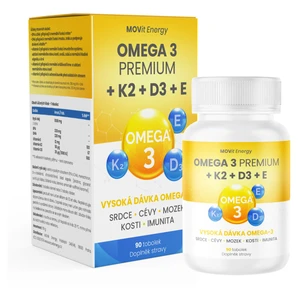 MOVIT ENERGY Omega 3 premium + K2 + D3 + E 90 tobolek