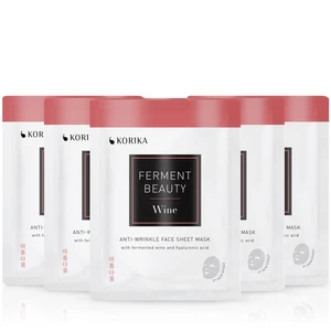 KORIKA FermentBeauty Set of 5 Anti-wrinkle Face Sheet Masks with Fermented Wine and Hyaluronic Acid set pleťových masiek za zvýhodnenú cenu