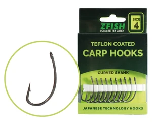 Zfish teflonové háčiky curved shank 10 ks-veľkosť 4