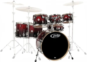 PDP by DW Concept Shell Pack 7 pcs 22" Red To Black Fade Zestaw perkusji akustycznej