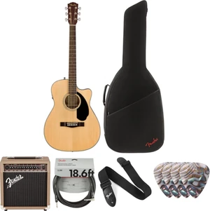 Fender CC-60SCE WN Deluxe SET Natural Jumbo Elektro-Akustikgitarren