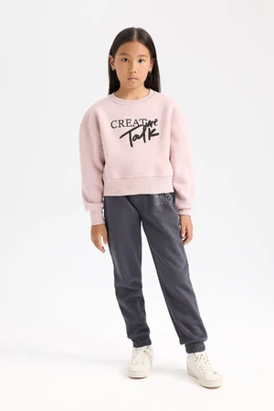 DEFACTO Girls Printed Jogger Sweatpants with Elastic Waistband and Legs