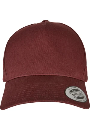 5-Panel Curved Classic Snapback Burgundy