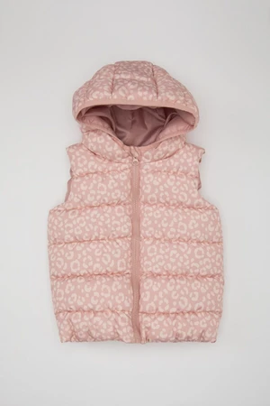 DEFACTO Baby Girl Hooded Water Repellent Fabric Patterned Puffer Vest