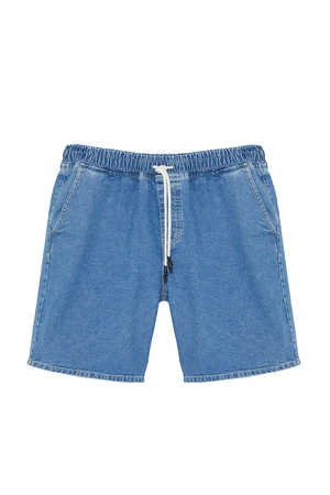 Trendyol Blue Wide Cut Plus Size Denim Shorts