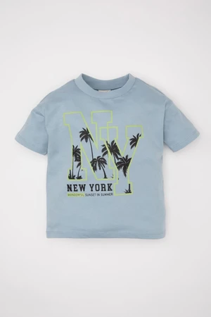 DEFACTO Baby Boy Crew Neck Printed Short Sleeve T-shirt