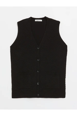 LC Waikiki V-Neck Self-Patterned Women's Knitwear Vest