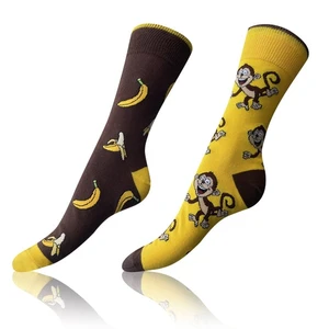 Bellinda 
CRAZY SOCKS 3x - Zábavné crazy ponožky 3 páry - biela - tmavo zelená - tmavo hnedá