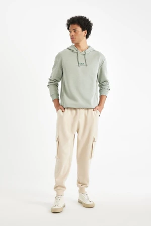 DEFACTO Cargo Pocket Waist Tie Elastic Leg Basic Plain Jogger Sweatpants