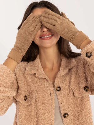 Brown women's smartphone gloves