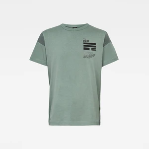 G-STAR T-Shirt - C&amp;S Back Graphic + Loose R T SS Green Grey