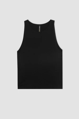 DEFACTO Slim Fit Barbell Neck Black Undershirt