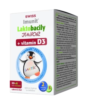 Swiss Imunit Laktobacily Junior + vitamín D3 36 tabliet