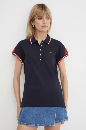 Polo tričko Tommy Hilfiger dámsky, tmavomodrá farba, WW0WW41285