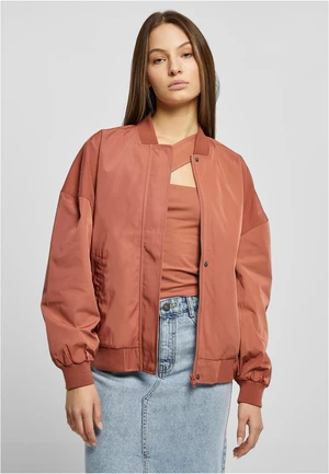 Dámská terakotová bunda Recycled Oversized Light Bomber Jacket