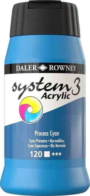 Daler Rowney System3 Vopsea acrilică Process Cyan 500 ml 1 buc