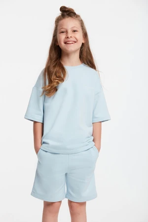 GRIMELANGE Bush Girl's Crew Neck Blue Tracksuit Set