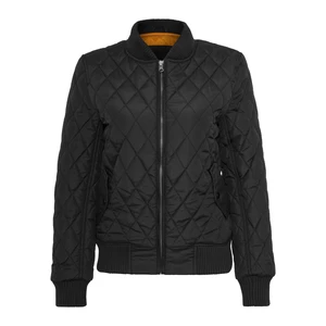 Women's Diamond Quilt Nylon Jacket Black