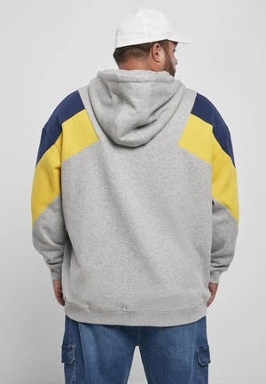 Oversize 3-Tone Hoody Grey/Honey/Navy Blue