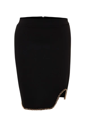Trendyol Curve Black Knitted Chain Detailed Skirt