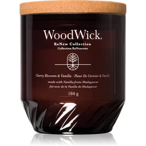 Woodwick Cherry Blossom & Vanilla vonná sviečka s dreveným knotom 184 g