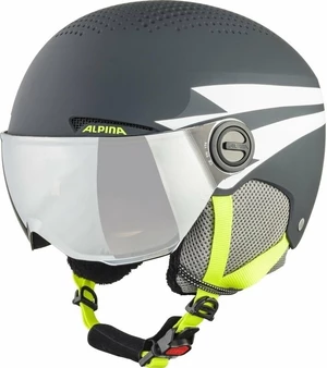 Alpina Zupo Visor Q-Lite Junior Ski helmet Charcoal/Neon Matt M Kask narciarski