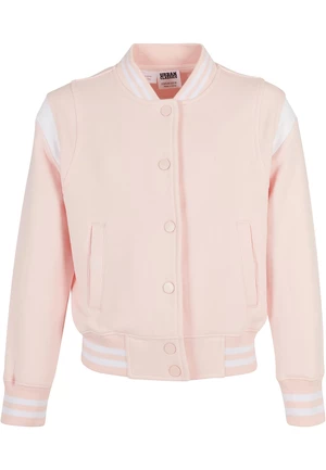 Inset College Sweat Jacket Pink/White Girls' Sweatshirt