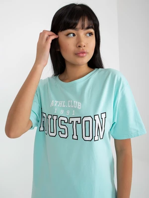 Mint loose T-shirt with print