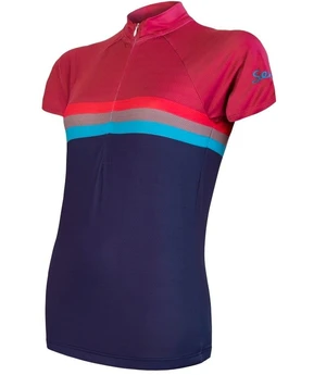 Women's cycling jersey Sensor Cyklo Summer Stripe Blue/Lilla